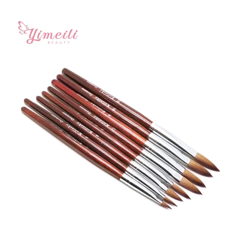YML Custom Logo 100 Pure Kolinsky Brush  Crimped Kolinsky Acrylic Nail Brush for Acrylic Nails Art