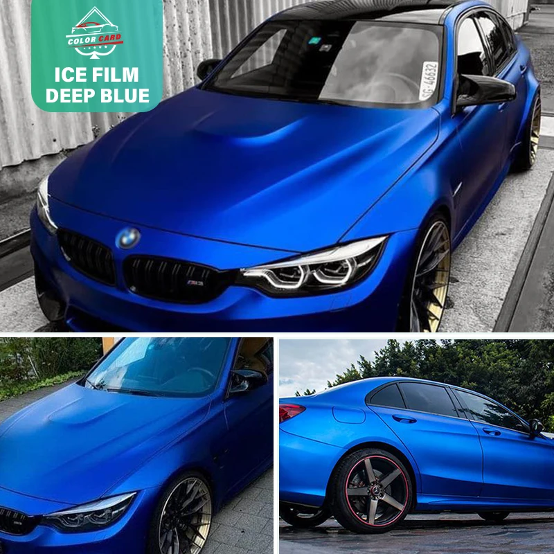 Car Air Release 5x59FT sticker matte Brushed Chrome Dark blue Ice film car wrap vinyl Car Wrap Covering Film