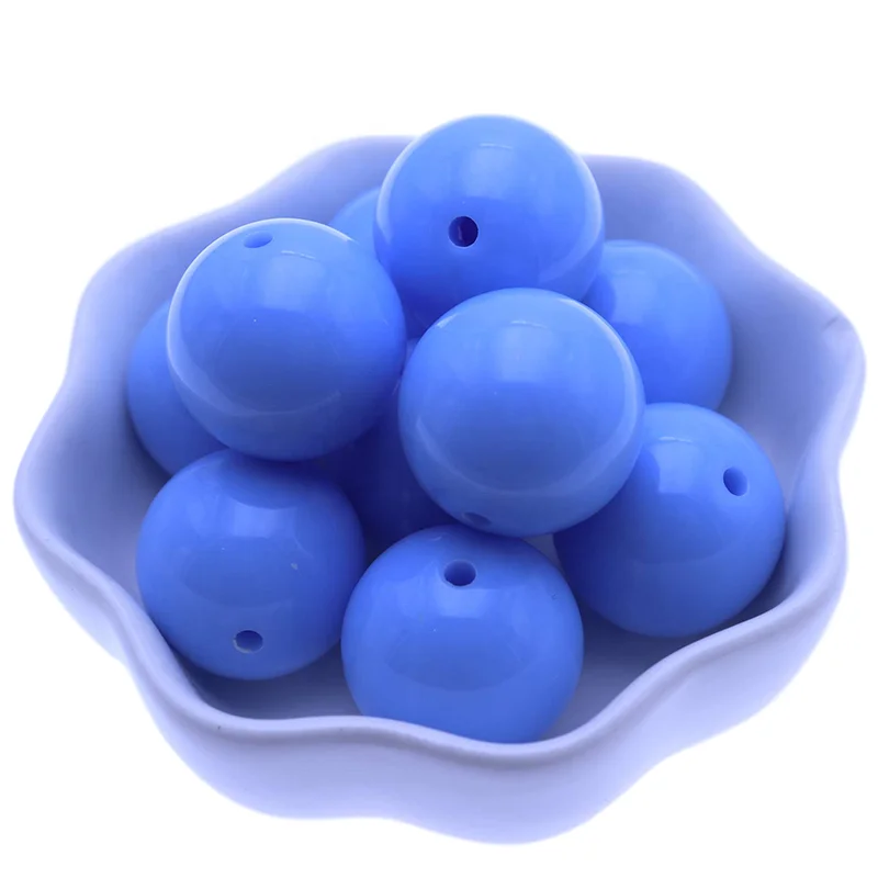 Оптовая продажа с завода, 8 мм, 20 мм, светло-голубой цвет, жевательная резинка, крупные дешевые модные круглые пластиковые бусины