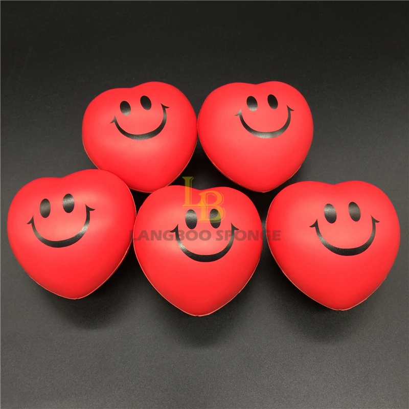 Memory Polyurethane Foam Heart Shaped Medical Blood Donation Center Stress Balls for Stress Relief Blood Draw Compression Balls