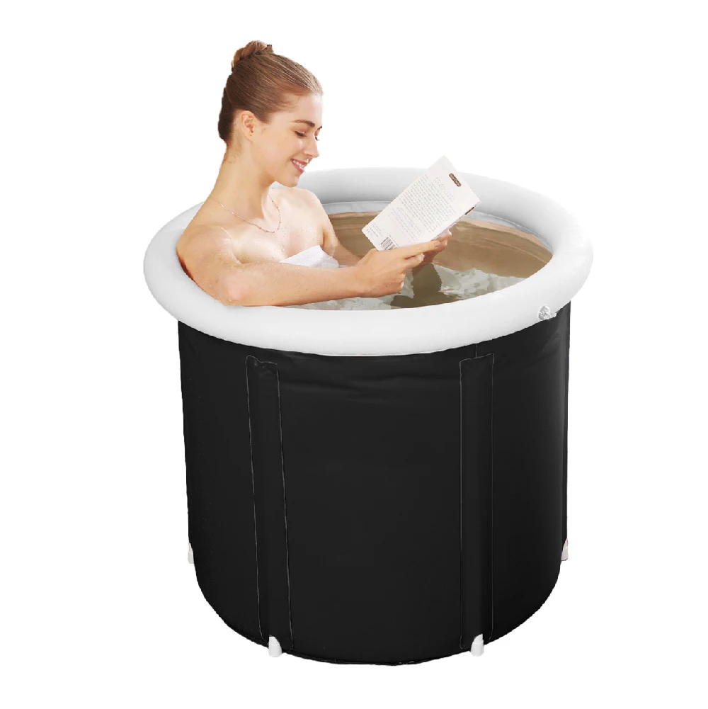 Spa Massage Bath Foot Bath Ice Bathtub 3 Layers PVC Nylon Adult Air Inflatable Bath Bucket With Pump