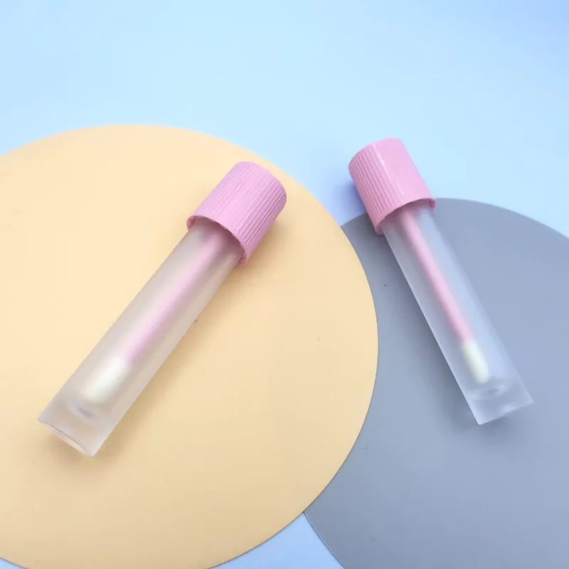 Empty 3ml cute blood tube lip gloss tubes,  pink lipgloss container with wand