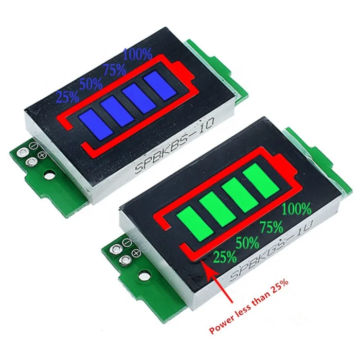 1/2/3/4/6/7/8s Lithium battery meter display module  three string LED lithium battery indicator board