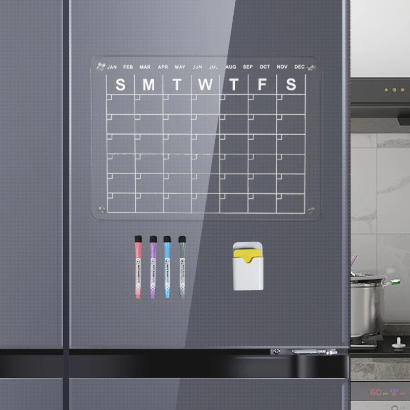 Size Customizable Calendar Transparent Plastic Acrylic Dry Erase White Board Magnetic Whiteboard With Stand