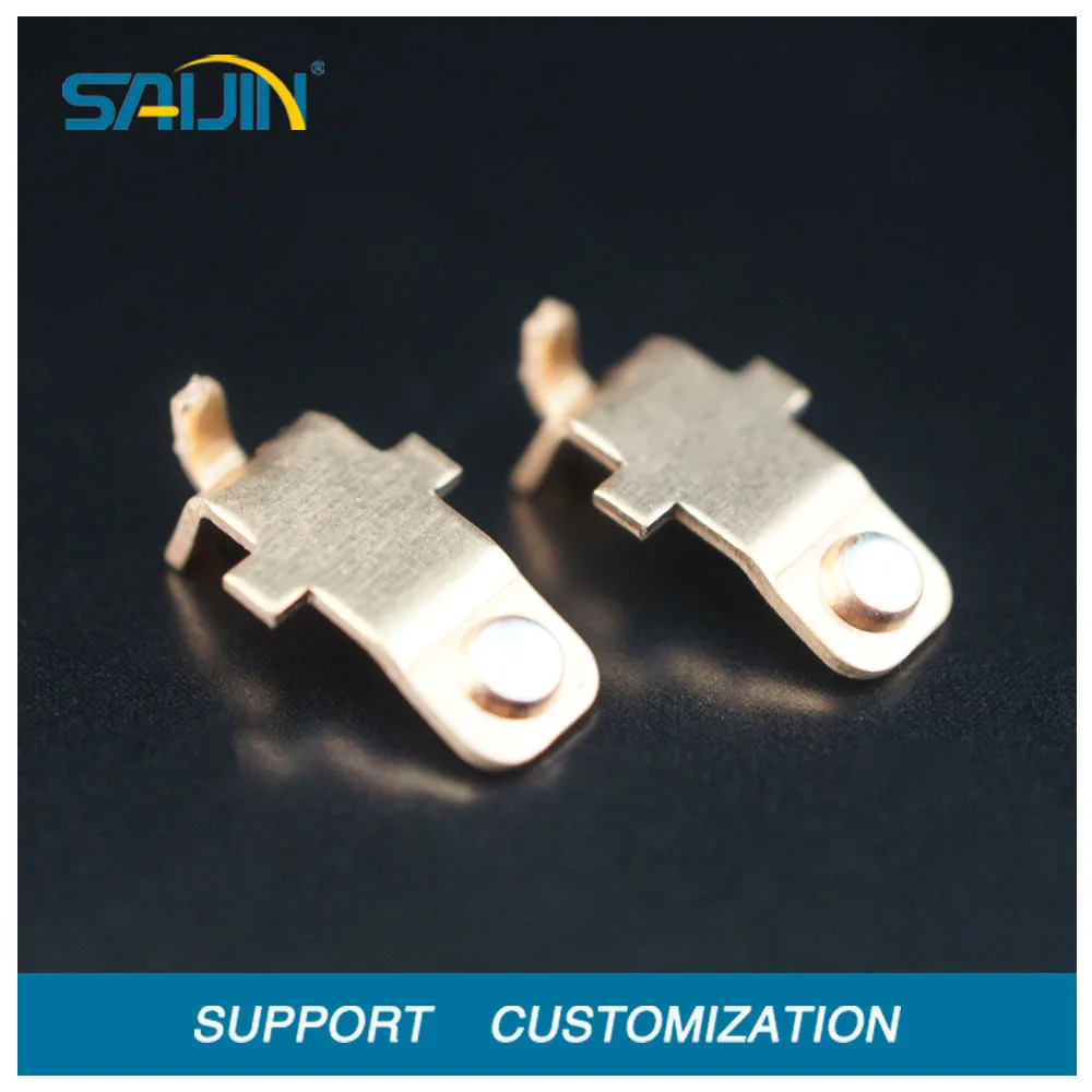 electrical sockets contact part silver copper inlay bimetal terminal contact part for switch brass contact