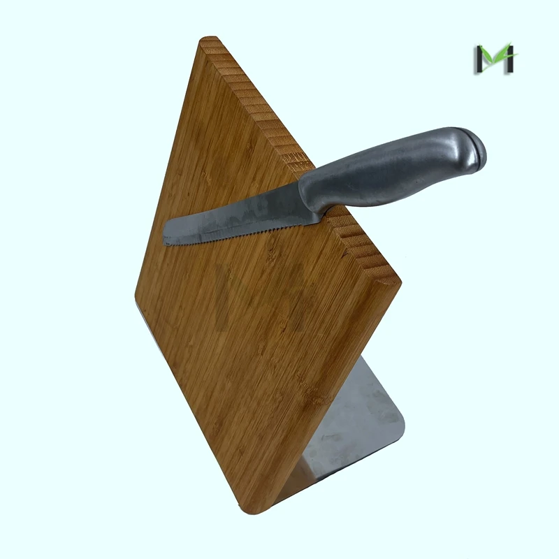 Kitchen Magnetic Knife Block Holder Bamboo Knife Holder Magnetic for Safe