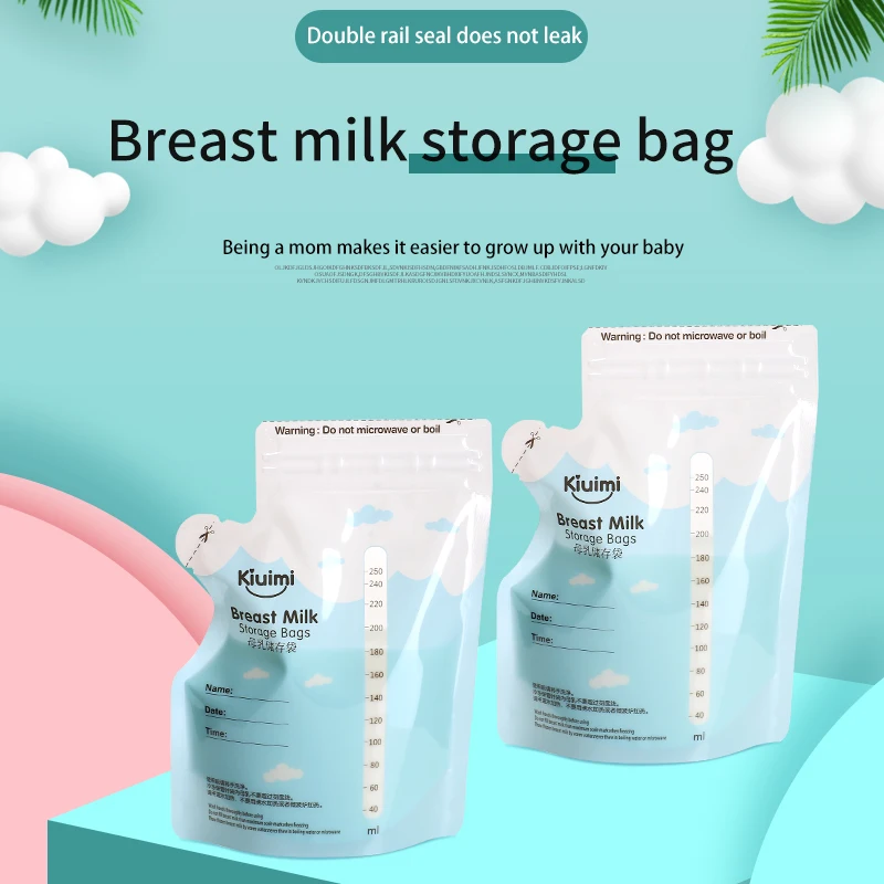 kiuimi breast milk fresh keeping bag milk storage bag can hold 250ml capacity 30 pieces in a box
