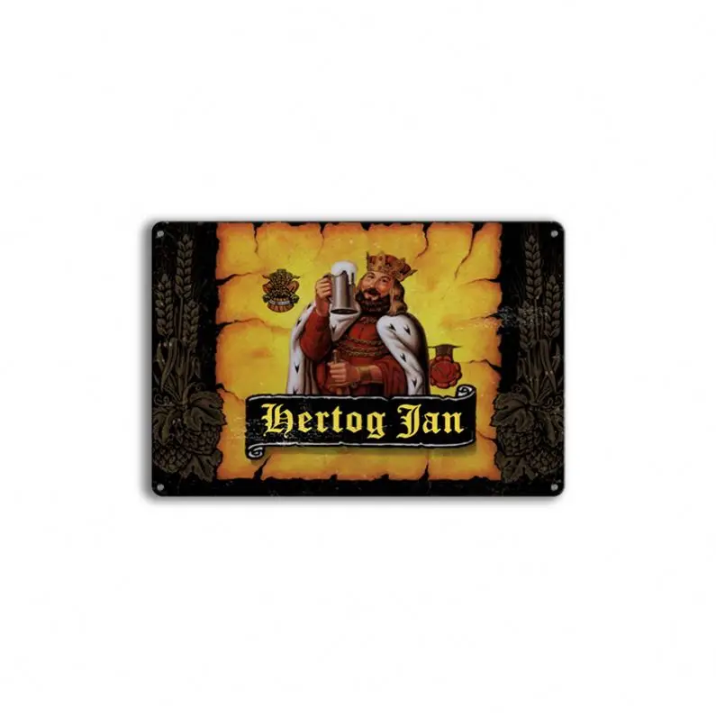 Bar Decoration Beer Bottle Cap Metal Tin Sign Factory Directly Sell Beer Bpttle Cap Tin Plate Decor With Many Custom Designs