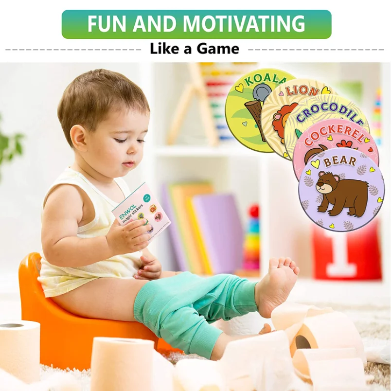 custom small mini round funny colour changing potty training sticker for children ,toilet