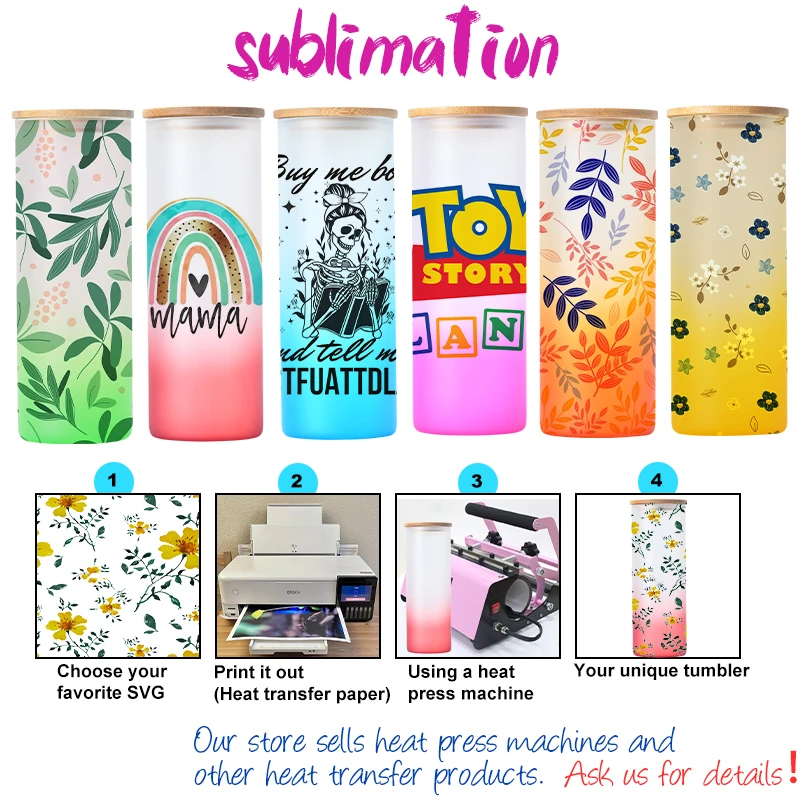 USA WAREHOUSE 16oz Frosted Beer Can Shaped Soda Gradient colorful Glass glass can with bamboo lid and straw