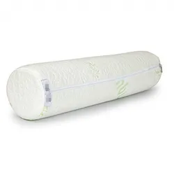 Cervical Neck Roll Pillow Cylinder Round Cushion Bolster Support for Sleeping Memory Foam and Bamboo Cover Alleviates Pain