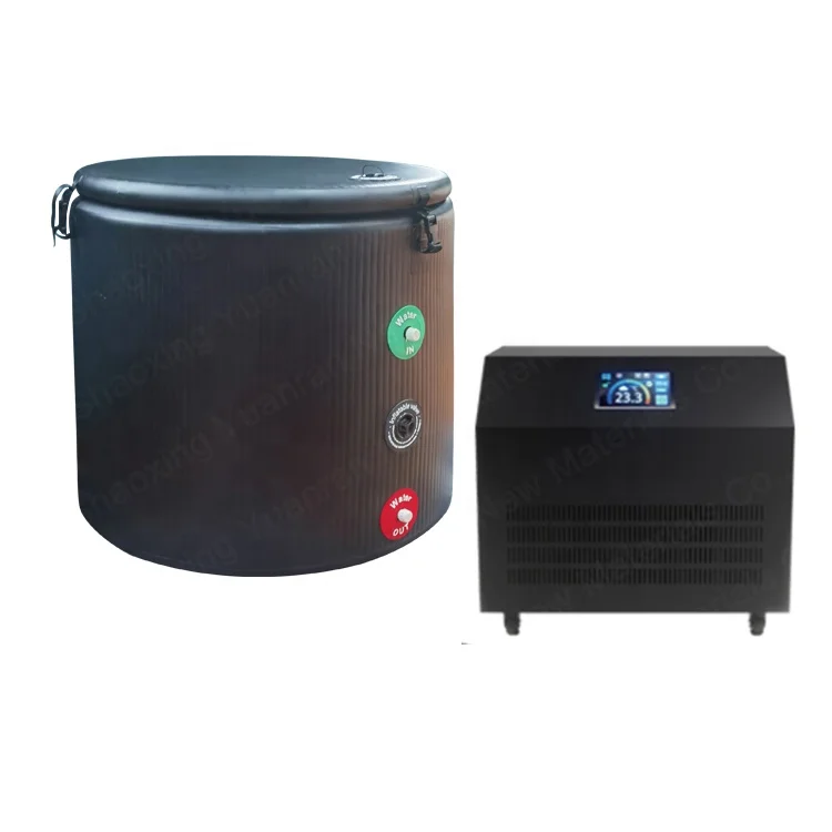 New design  black  inflatable water chiller tub cold recover plunge pool ice bath barrel for 1 person