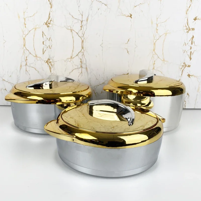 Luxury 3 Pcs/Set Home Use Insulated Stainless Steel Hot Pot Food Warmers Casserole Container