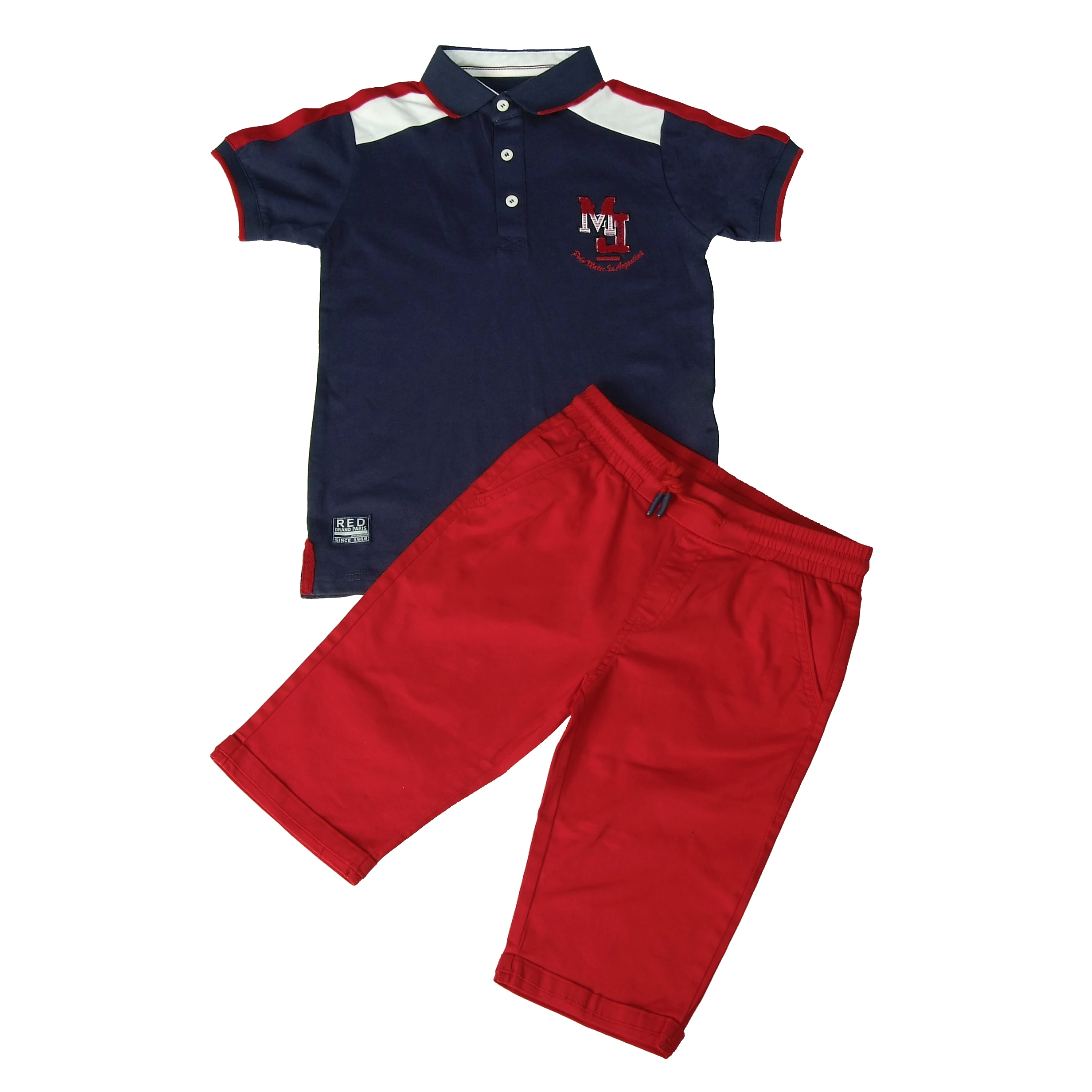 
boys clothing set kids clothing polo t-shirt woven pant quality clothing 