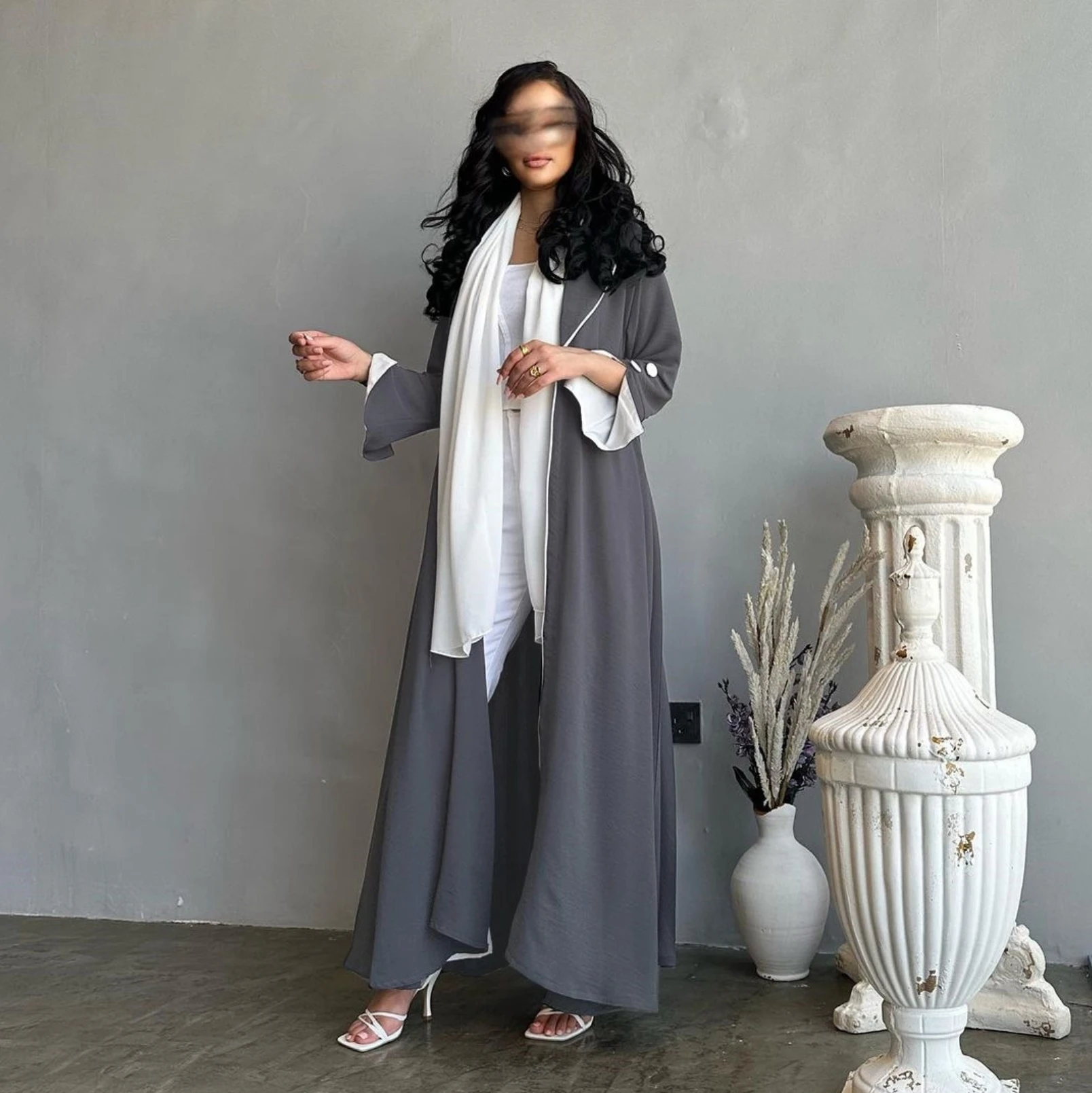 Arabic clothes Women Front Open Fashion Black Long Dubai Turkey Abaya Dress for Muslim Women