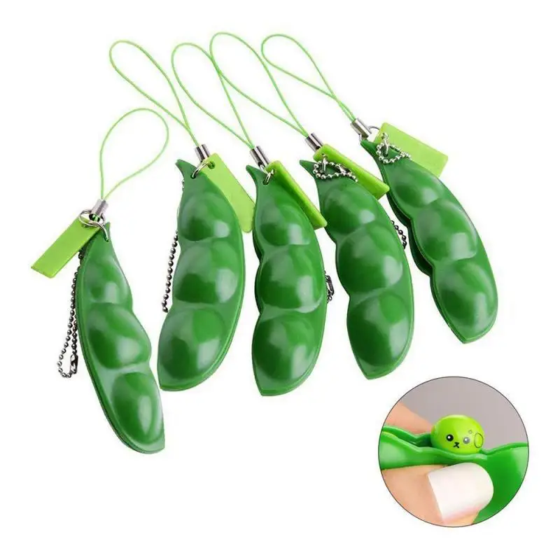 
Factory Directly Supply Squishy Squeeze Peas Beans Keychain Anti Stress Adult Toy Fidget Stress Toys 