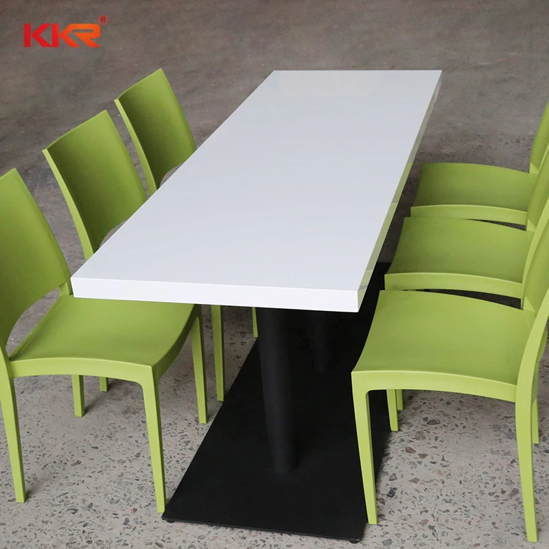 Solid surface cafeteria table and chair, food court chairs tables