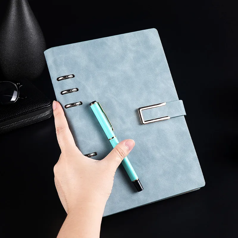 Wholesale a5 b5 loose-leaf notebook business office notepad student diary magnetic buckle hollow notebook