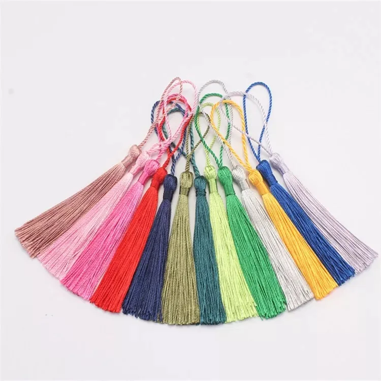 Wholesale 8cm Polyester Thin Tassel Cheap Bookmark Tassel Fringe Trim For Decoration