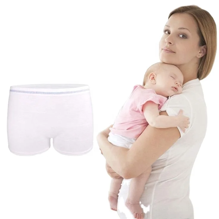 
Disposable wood pulp mesh free bathroom hospital stretched postpartum underwear 