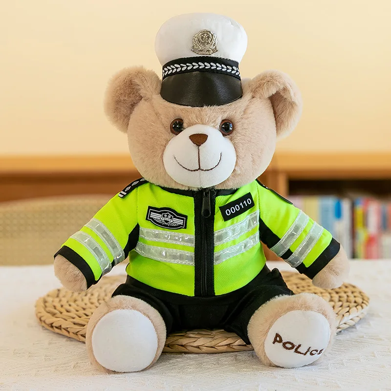 Bear Plush Toy Career Traffic Police Doctor Design Cute Fabric Stuffed Accessory Stress Relief 1688 purchase agent