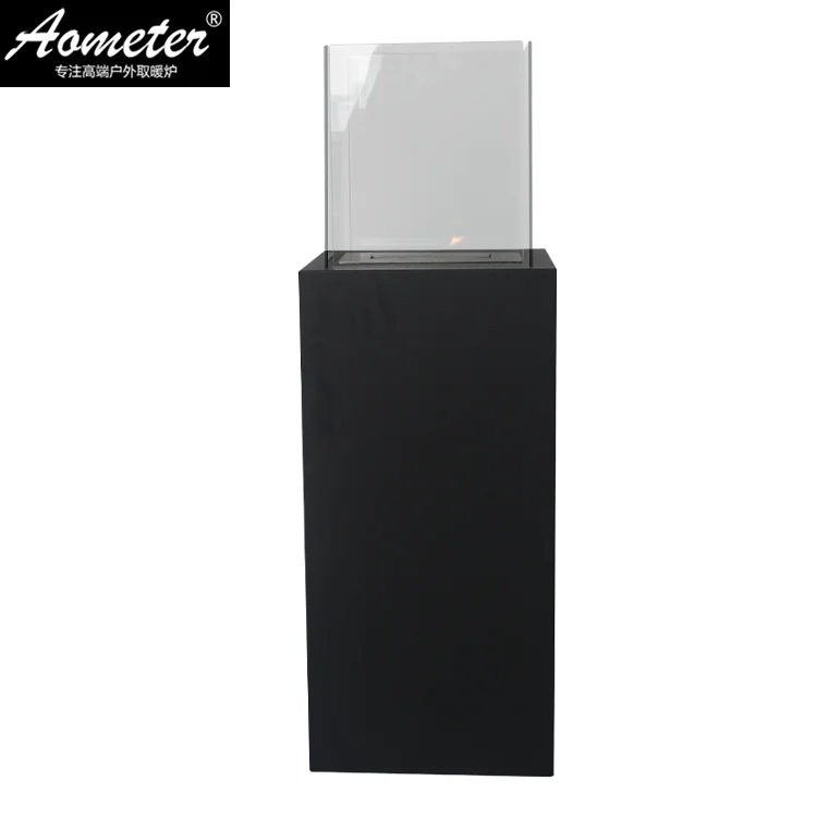 Aometer Indoor Outdoor Black Stainless Steel Table Top Smokeless Bio Ethanol Alcohol Fireplace Heater