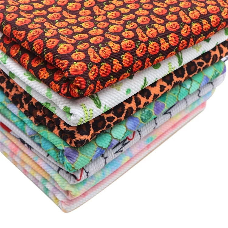 
 Трикотажная ткань Ливерпуля из спандекса и полиэстера с принтом на заказ, 1/2 ярдов, для детей, повязка на голову с бантом, леггинсы 17796  