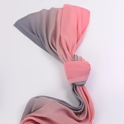 Custom Malaysia Hot Selling Pleated Shawl Premium Mini Ombre Pleated Chiffon Hijab