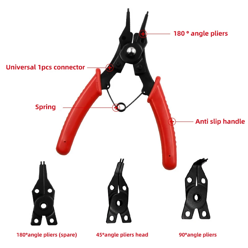 HUAJU Industrial 4 1 Multifunction Circlip Pliers Snap Ring Plier Internal External Remover Tool DIY Steel OEM Customizable