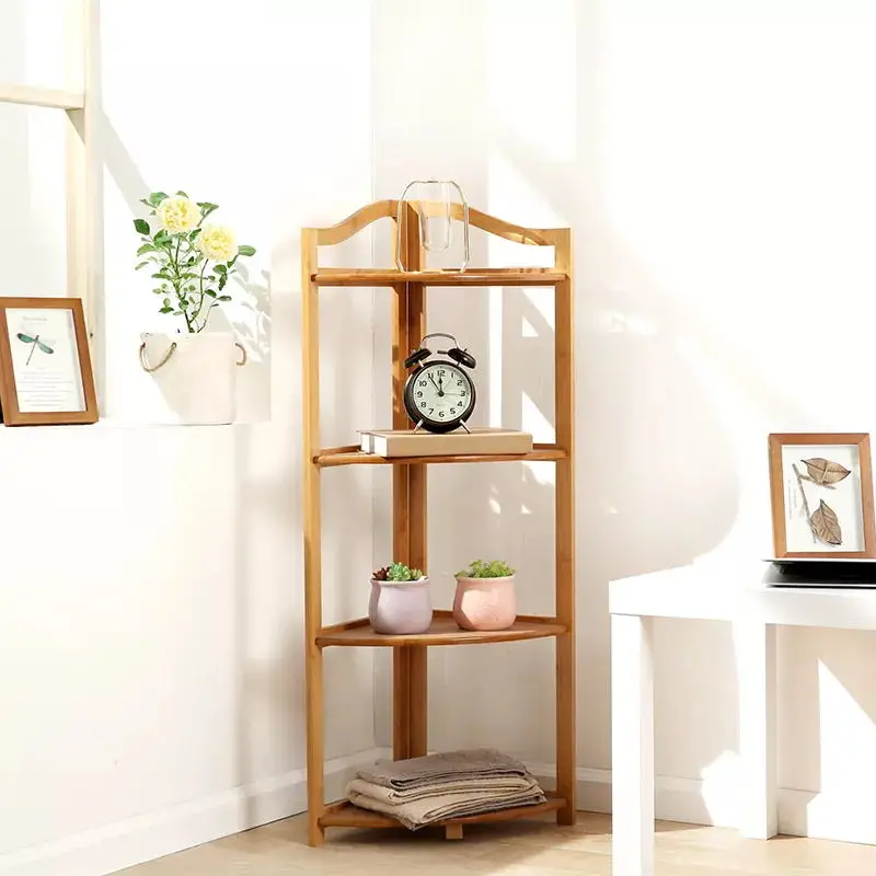 Multi-layer high quality Triangle wooden corner storage shelf