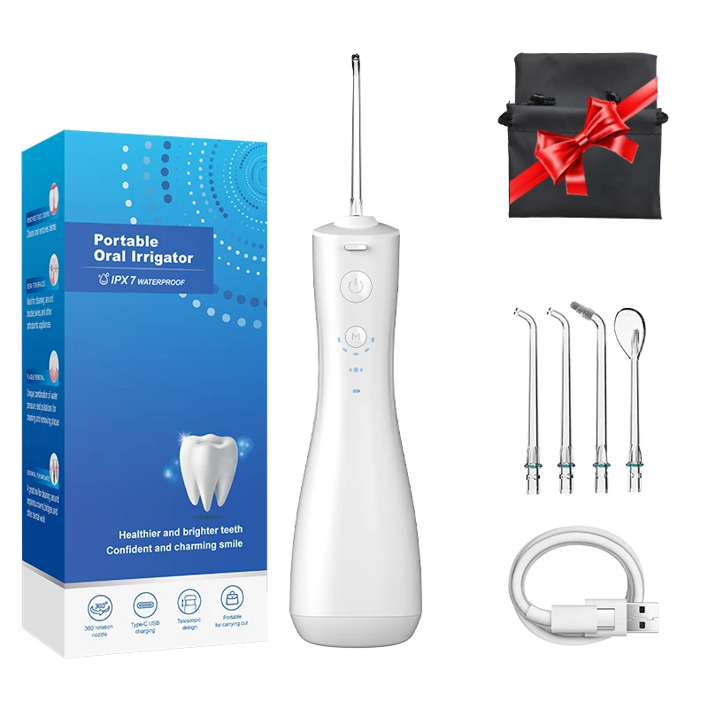 250ml Tank 4 Replaceable tip Professional IPX7 Waterproof Teeth Cleaner Oral Care Braces Bridges Care dental flosser