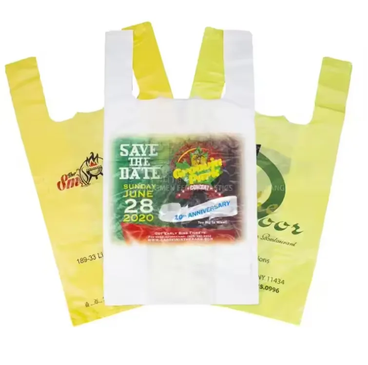 Low Price Customized Logo Supermarket  Plastic Carry Shopping Bags Eco Corn Biodegradable Plastic Shopping Bags