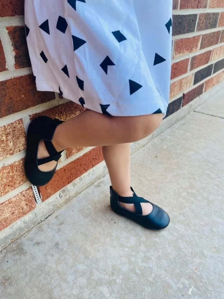 High Quality Elastic Band Rubber Sole Kids Ballet Flats Genuine Leather Shoes For Baby Girls