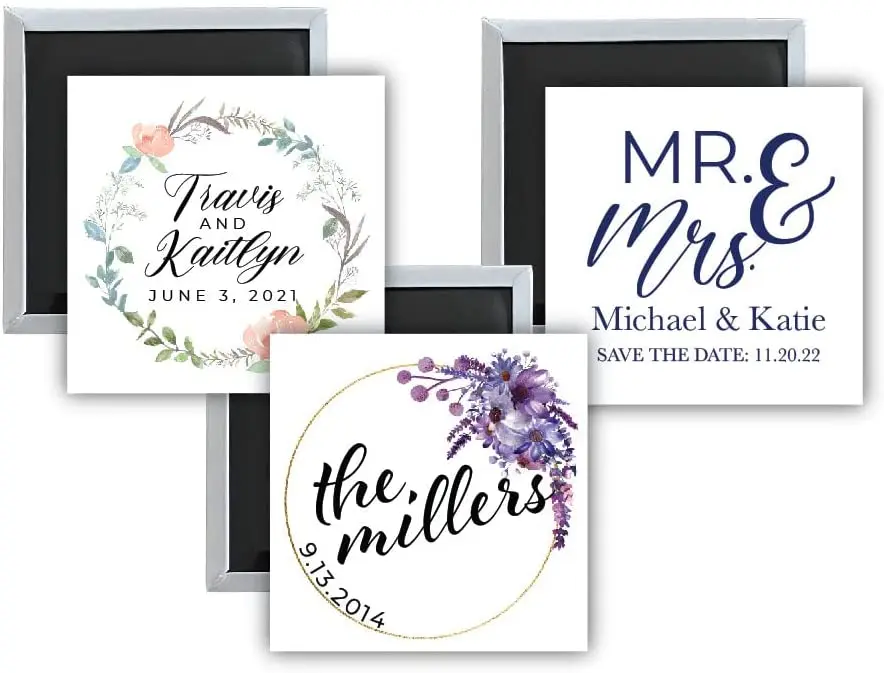 Bulk Personalized with Photo and Text Tin Magnet Materials Blank Components Wedding Magnets