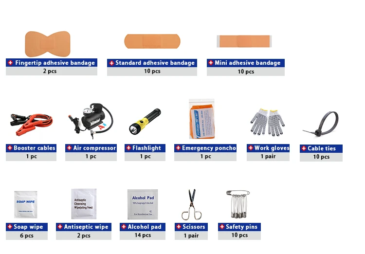 Wholesale roadside emergency safety tool kit emergency medical kit first aid bag for car