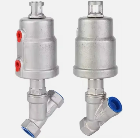 SS304 SS316L Y-shaped Stainless Steel head plastic head Pneumatic Steam Valve Screw Thread Automatic Control Angle Seat Valve