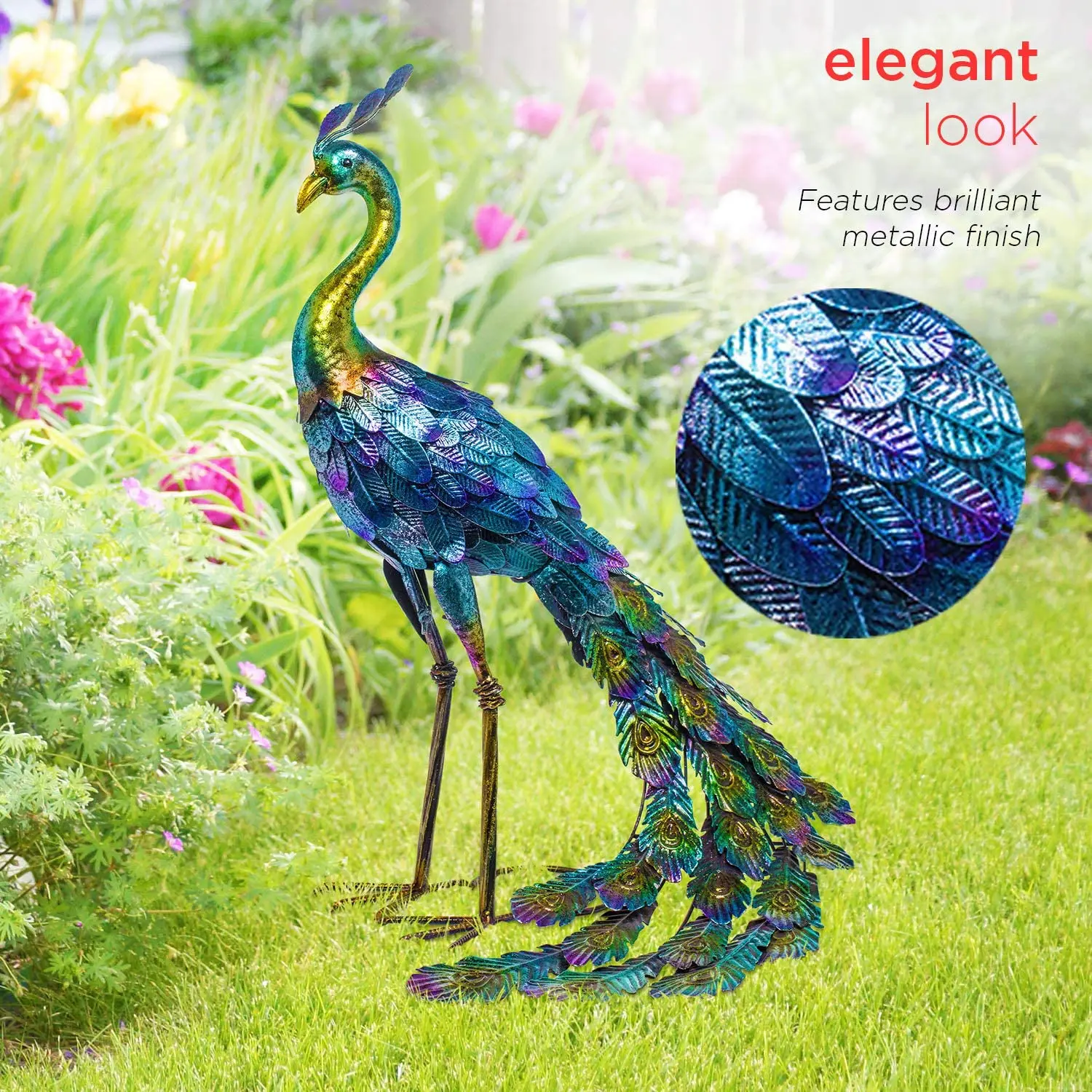 New Product High Quality Wholesale Handmade Garden Decor Yard Art Metal Peacock Garden Decoration Outdoor