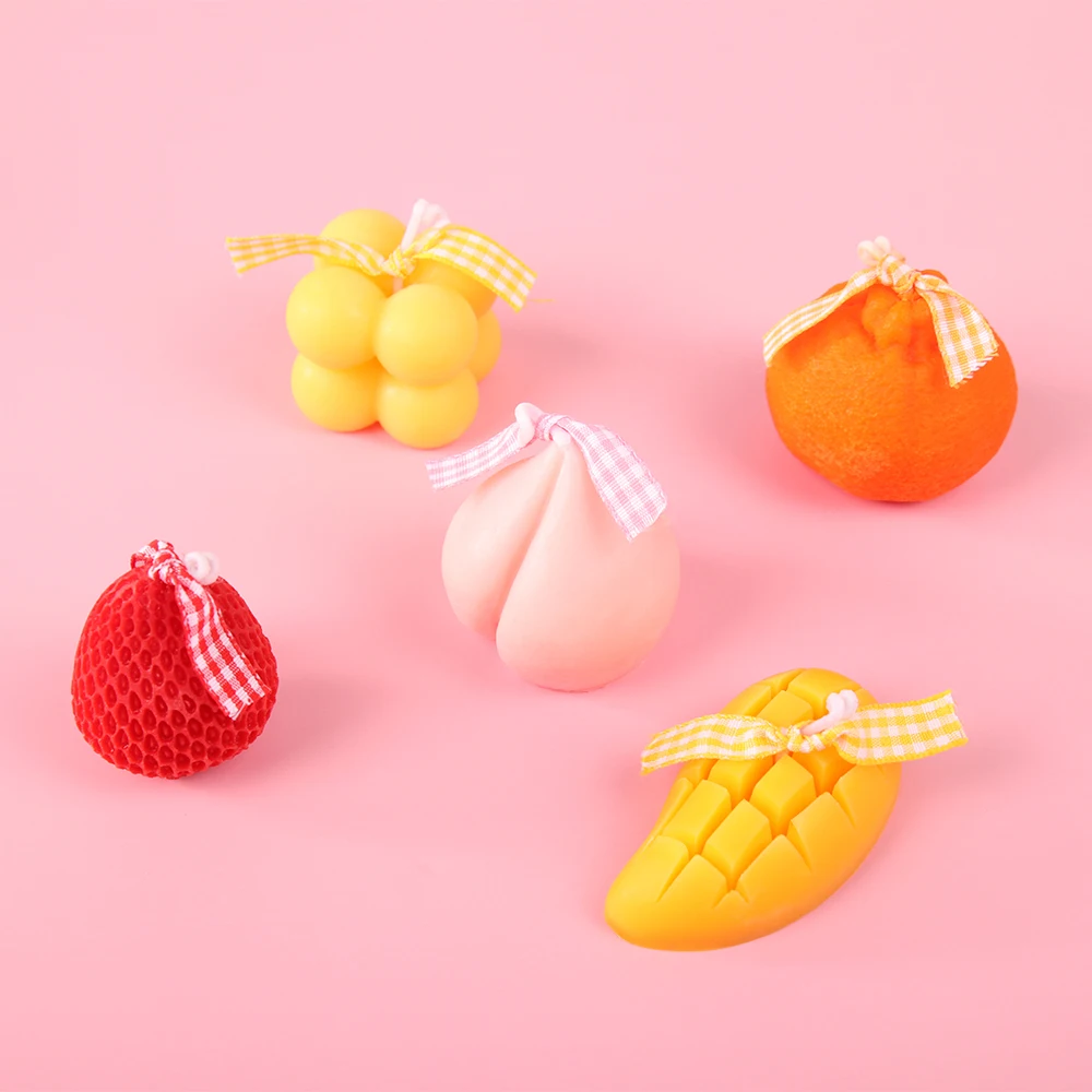 NH-B007A Wholesale Private Label Custom Unusual Orange Decorative Variety Nature Scented Luxury Fruit Shaped Candles