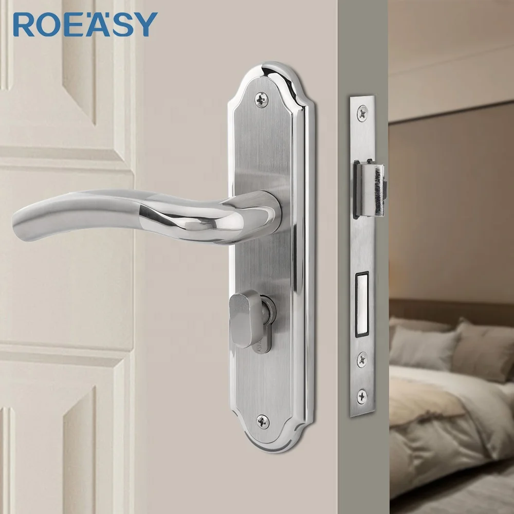 ROEASY door handle lock set china wholesale door lock body cylinder modern mortise door lock cylinder with computer keys