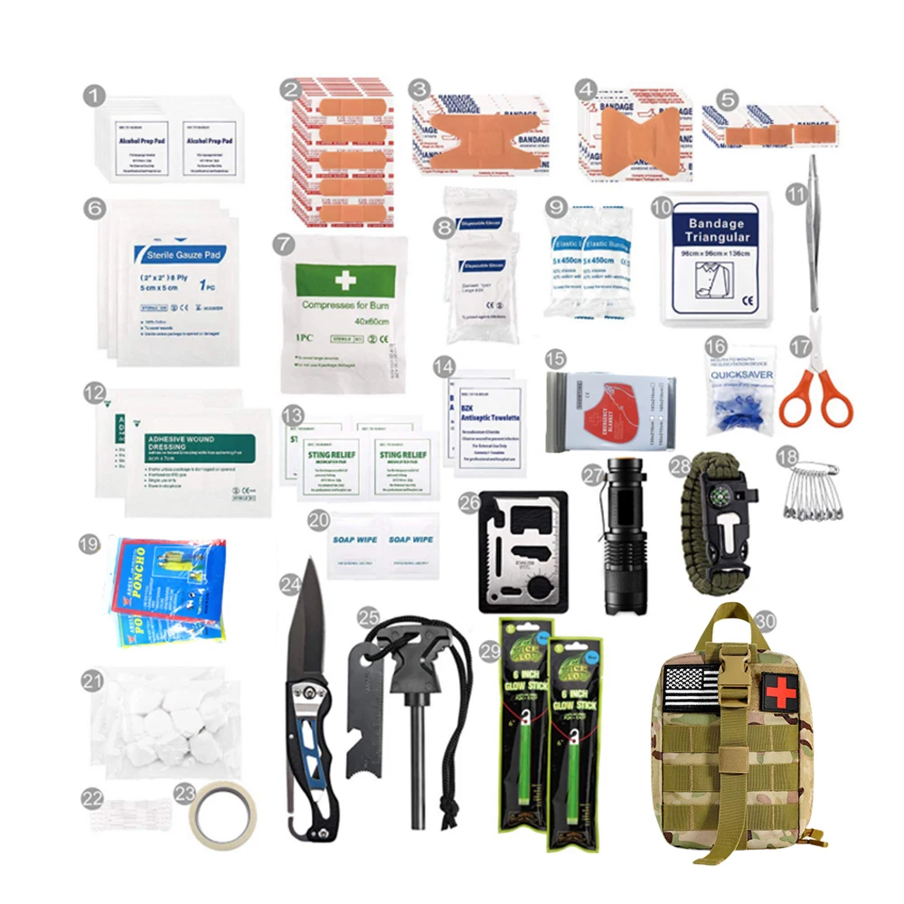 OEM ODM Wholesale Jungle Medical Rescue Survival Bag Individual First Aid Kit