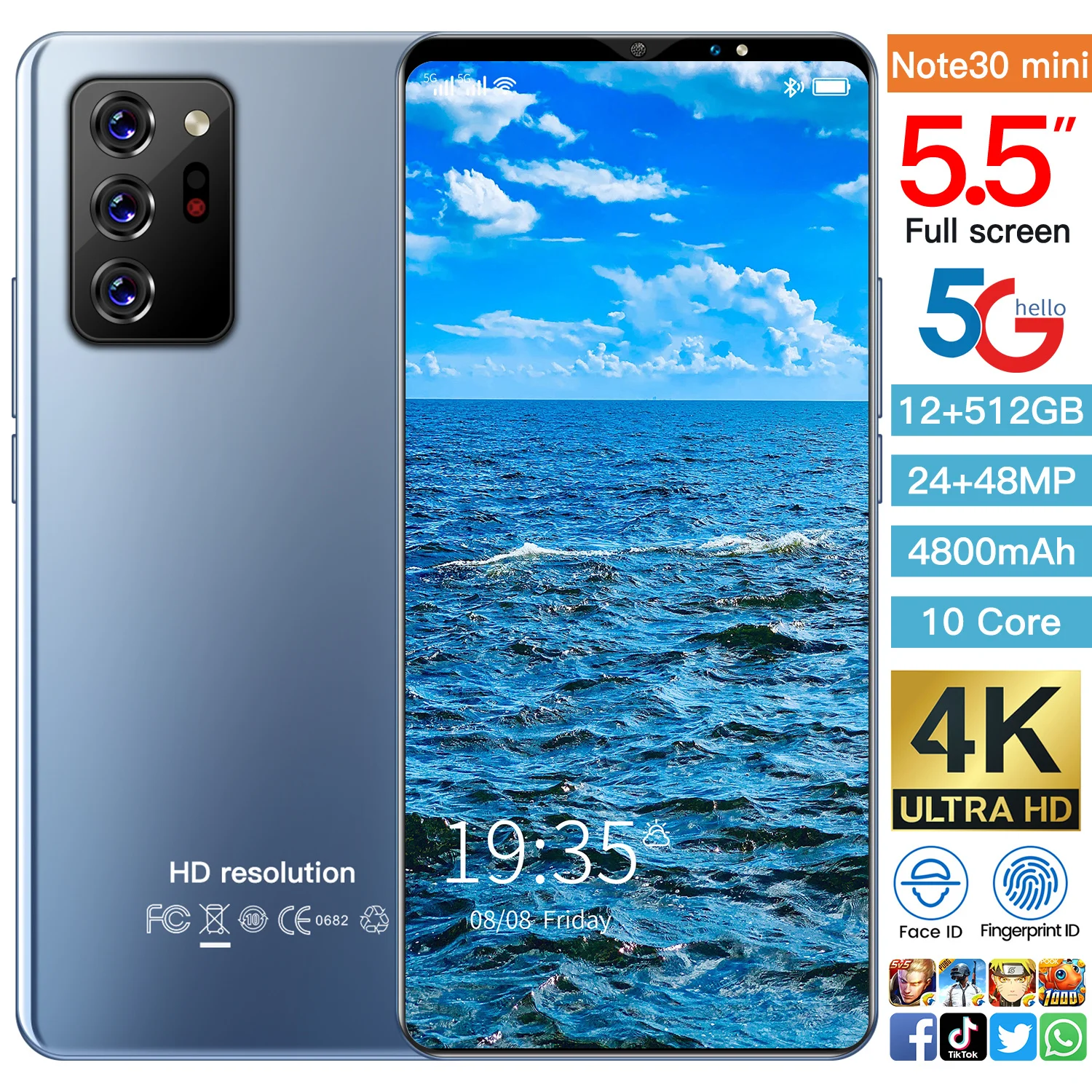 Самый популярный мобильный мини-телефон note30 распознавание лица онлайн-покупки высокоскоростной телефон 4g 5g отличный игровой