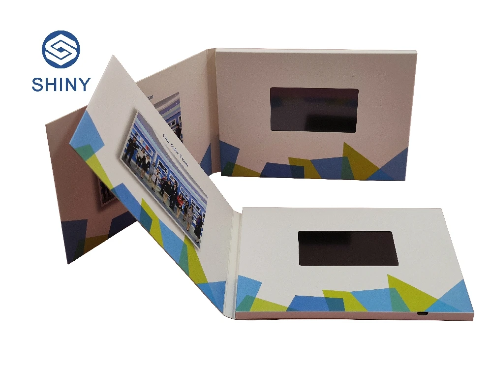 Best seller 4.3 inch LCD tft panel mini video greeting card handmade paper craft business gift video brochure