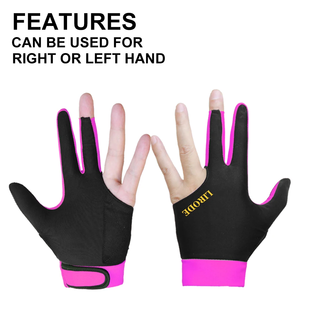 3 Finger Left Hand Fit for Right Handed Players Billiard Gloves Snooker Pool Cue Gloves
