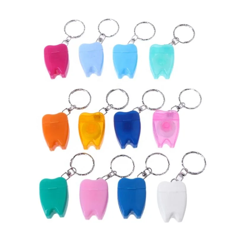 Gifted Key Chain Portable Nylon Dental Floss Roll Waxed Mint Thread Flavored No Shred Teeth Cleaning Dental Floss