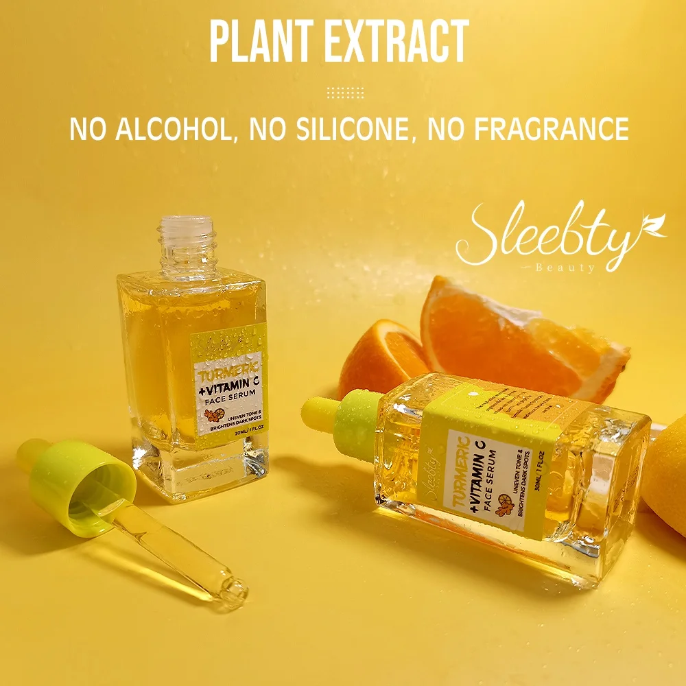 New Arrivals Organic Ginger Turmeric Brightening Dark Spots Remove Skin Care Anti Acne Turmeric Vitamin C Face Serum