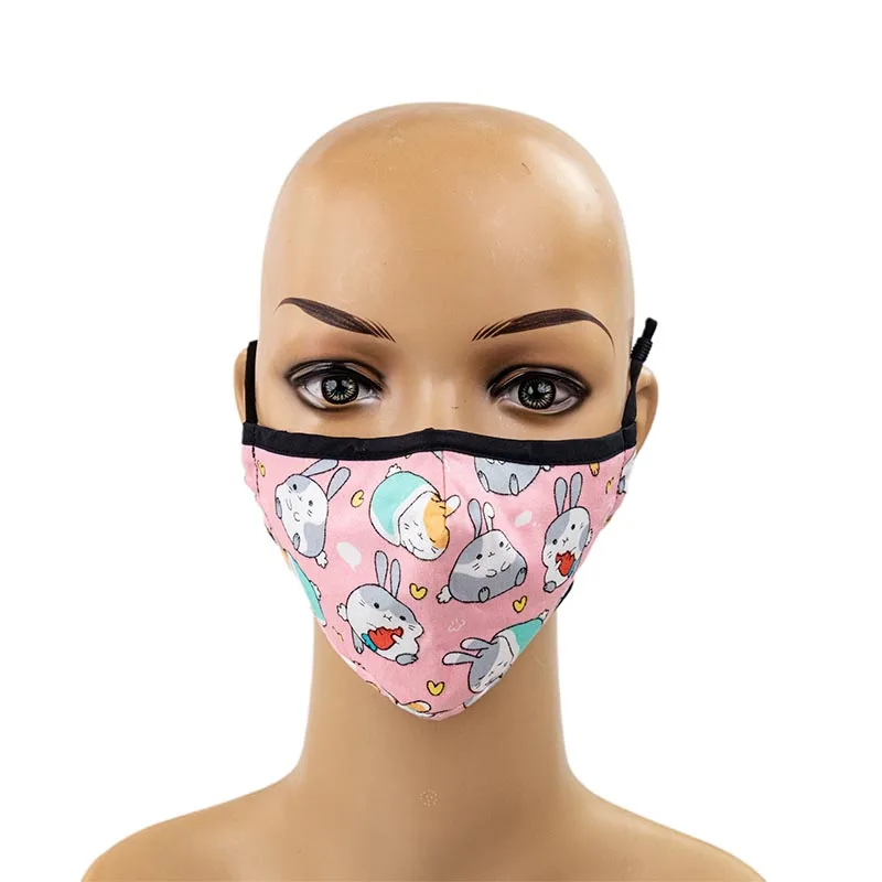 wholesale fashion pm2.5 dust face mask cotton mask for children kid printed cartoon patterns washable reusable cotton masks