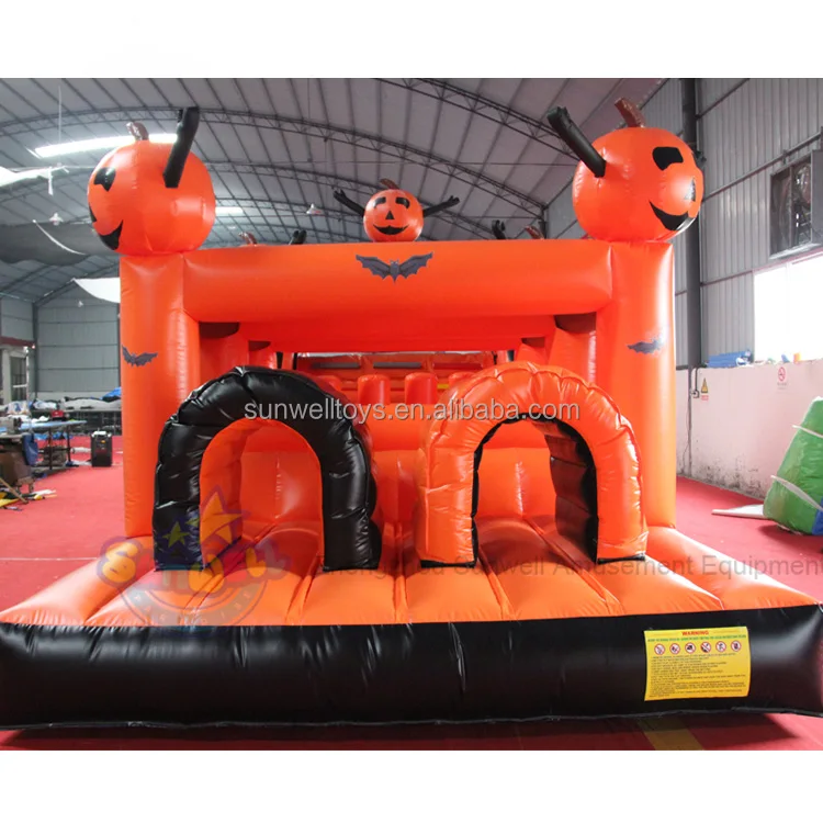 Moonwalk Inflatable Halloween Haunted House,Pumpkin Bouncers for Halloween,Inflatable Bouncy Games for Kids