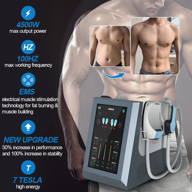 4 Handles Emssculpt Muscle Mass Increase Burn Fat 7 Tesla EMSLIM Hiemt EMS RF Body Sculpt Muscle Building Hip Lift Machine