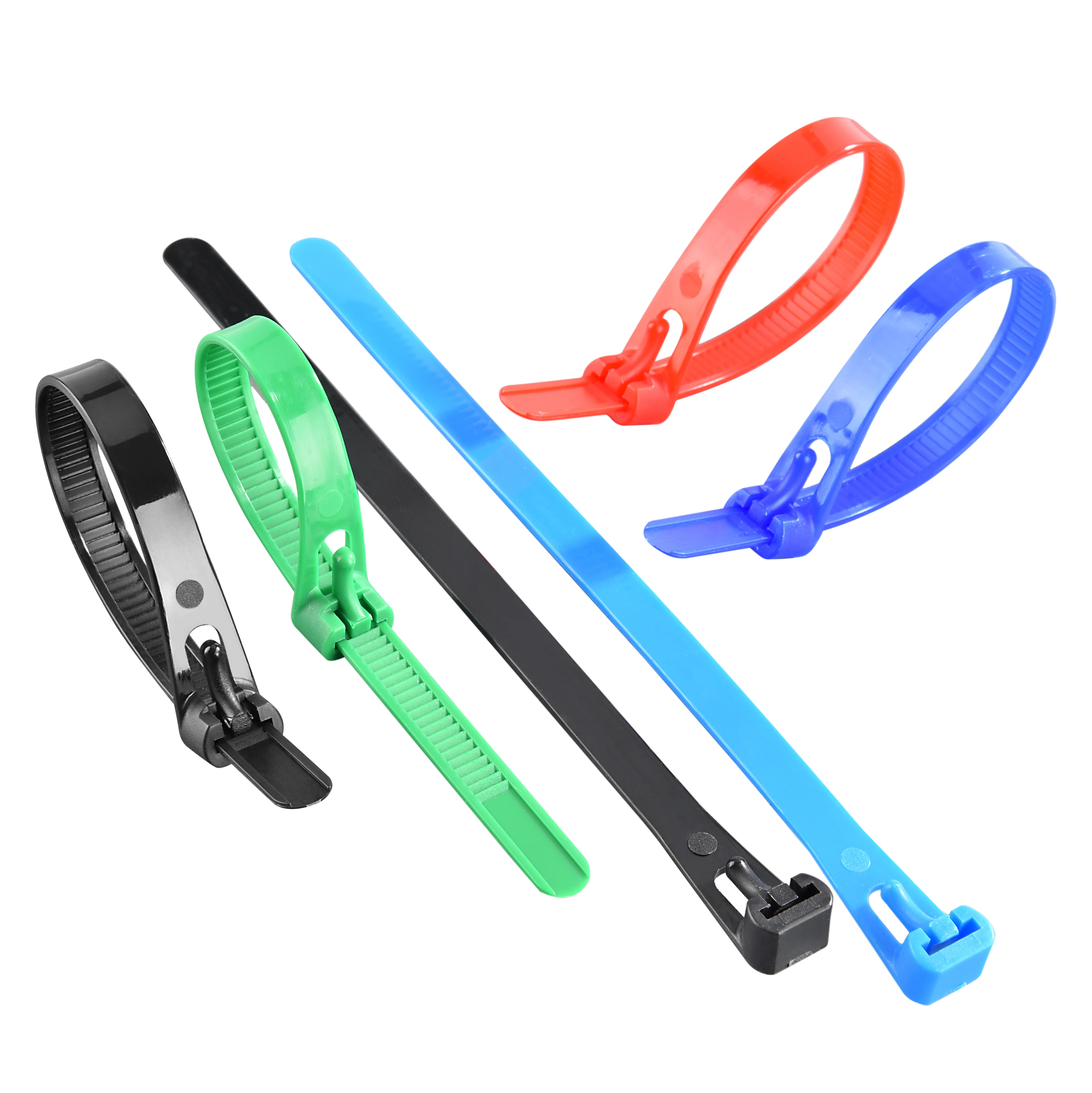 CHCC Releasable Adjustable Zip Tie Strap - Premium Reusable Wire Wraps & Nylon Cable Ties