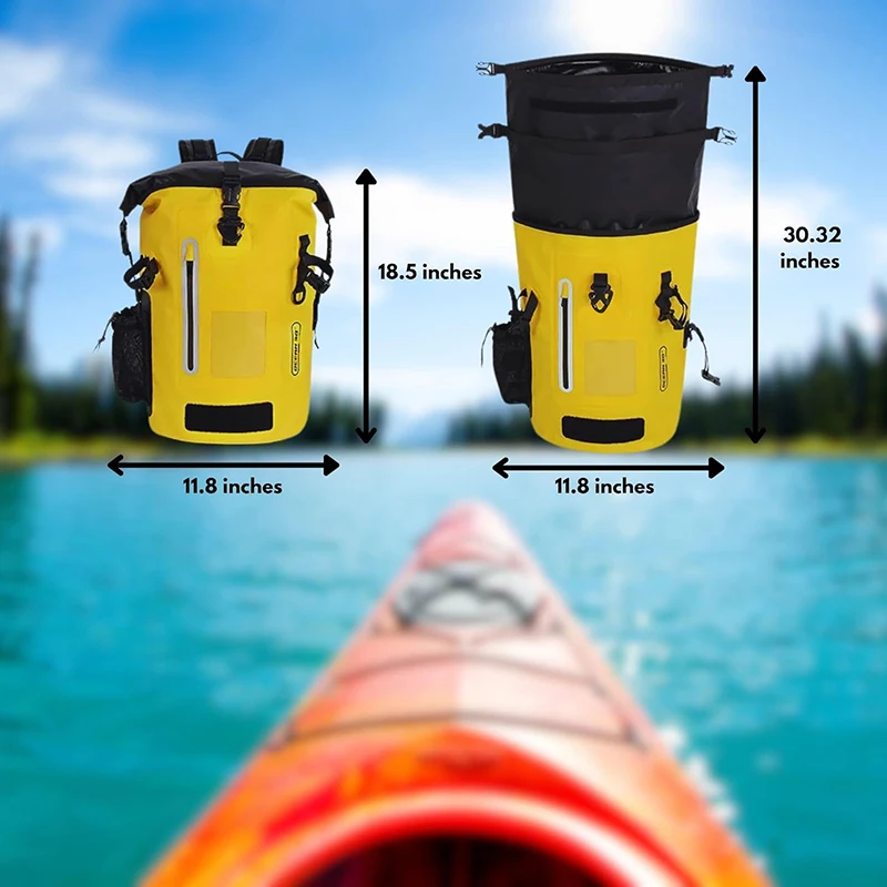 Waterproof Dry Bag Roll-Top Closure Waterproof Backpack Fishing Bag Double Layer Rucksack Outdoor Sport Dry Backpack